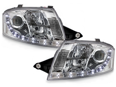 Led Tagfahrlicht Scheinwerfer für Audi TT 8N 98-05 chrom mit 12 Pins
