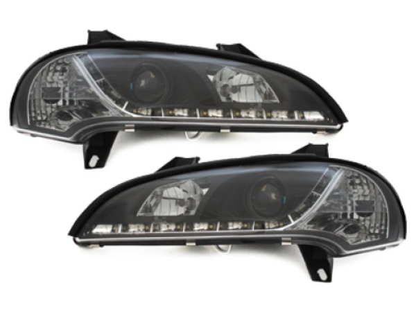 Scheinwerfer für Opel Tigra A 94-00 Led-Tagfahrlicht-Optik schwarz