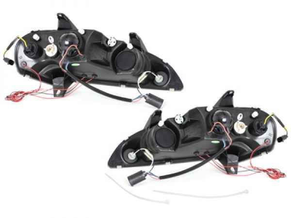 Scheinwerfer für Opel Tigra 94-00 2 Led Standlichtringe schwarz