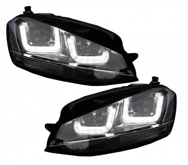 Led Tagfahrlicht Scheinwerfer für VW Golf 7 12-17 schwarz chrom