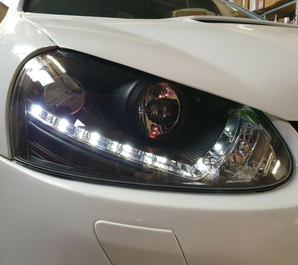 LED TAGFAHRLICHT Scheinwerfer für VW Golf 5 V 03-09 schwarz für XENON