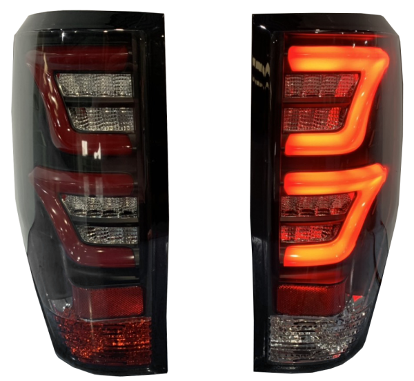 Lightbar LED Rückleuchten für Ford Ranger T6 T7 T8 2012-2023 schwarz smoke