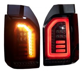 Voll LED Rückleuchten für VW T6.1 ab 2019 schwarz rot Heckklappe