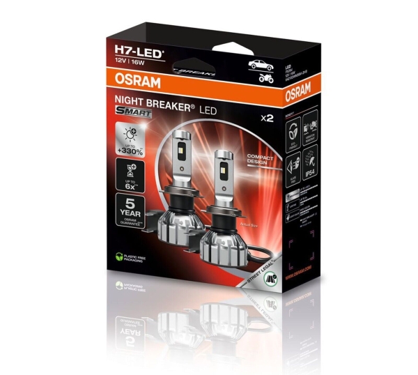 OSRAM NIGHT BREAKER H7 LED 330% Set für Audi A4 Cabrio 8H B7 03-08