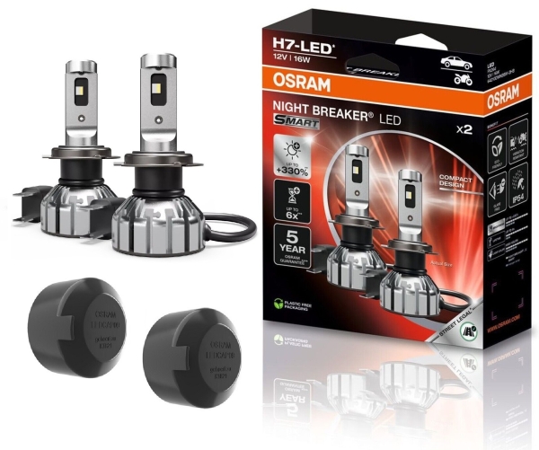 OSRAM NIGHT BREAKER H7 LED 330% Set für Peugeot 208 2012-2019 Cap09