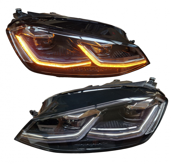 Voll Led Scheinwerfer für VW Golf 7 Facelift 17-20 schwarz mit dynamischem Led Blinker