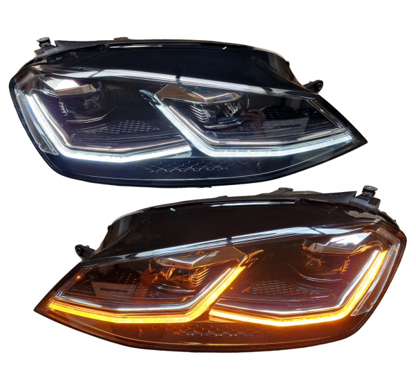 Voll Led Scheinwerfer für VW Golf 7 Facelift 17-20 schwarz mit dynamischem Led Blinker