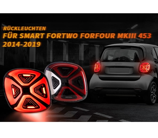 Led Rückleuchten für Smart FORTWO FORFOUR 2014-2019 schwarz rot klar