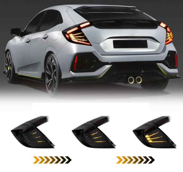 Voll Led Rückleuchten für Honda Civic 2015-2020 schwarz Laufblinker