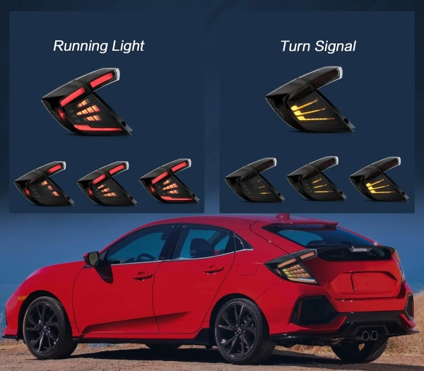 Voll Led Rückleuchten für Honda Civic 2015-2020 schwarz Laufblinker