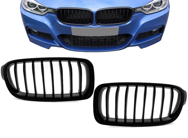 Frontgrill für BMW 3er F30 11-18 schwarz Klavierlack