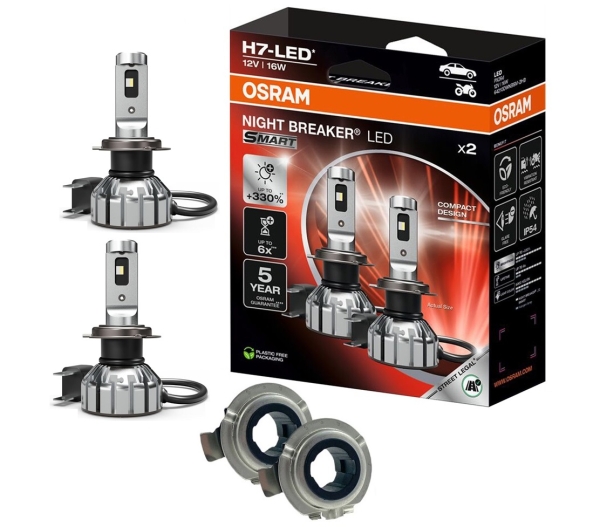 OSRAM NIGHT BREAKER LED H7 Set 330% für VW Polo 6R Bj 2009-2014