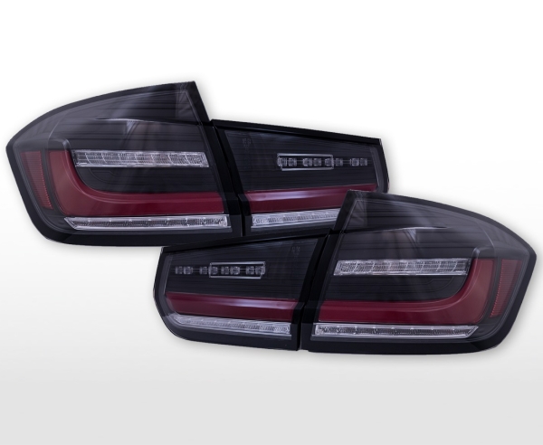 Lightbar LED Rückleuchten für BMW F30 3er schwarz klar 11-18 Limousine dynamischer Led Blinker