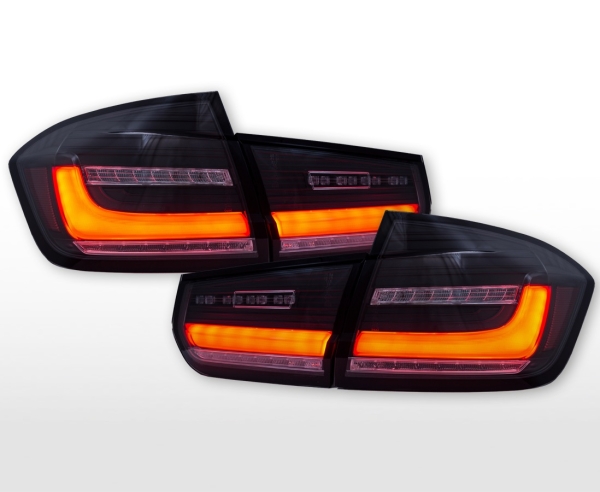 Lightbar LED Rückleuchten für BMW F30 3er schwarz klar 11-18 Limousine dynamischer Led Blinker