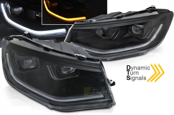 Voll-Led Scheinwerfer für VW Caddy 2020+ schwarz dynamischer Blinker