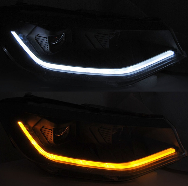 Voll-Led Scheinwerfer für VW Caddy 2020+ schwarz dynamischer Blinker