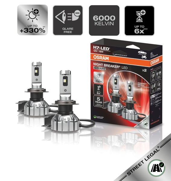 OSRAM NIGHT BREAKER H7 LED 330% Set für Seat Leon 1P 05-12