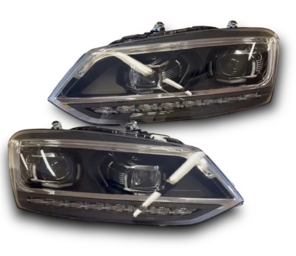 Voll Led Scheinwerfer für VW Polo 6R 6C 2009+ schwarz Tagfahrlicht dynamischer LED Blinker