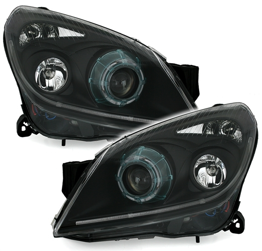 CCFL Angel Eyes Xenon Scheinwerfer schwarz für Opel Astra H 04-09