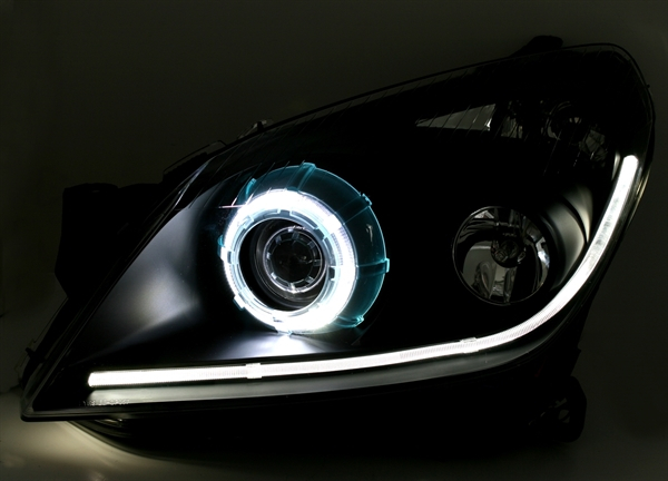 CCFL Angel Eyes Xenon Scheinwerfer schwarz für Opel Astra H 04-09