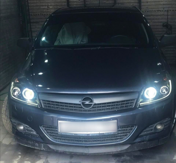CCFL Angel Eyes Xenon Scheinwerfer schwarz für Opel Astra H 04-09