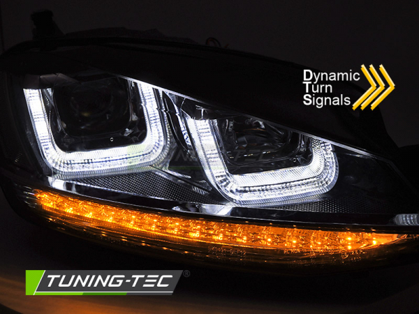 Led Tagfahrlicht Scheinwerfer für VW Golf 7 12-17 schwarz rot dynamischer Led Blinker
