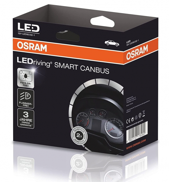 OSRAM LEDriving Smart Canbus SC02 Lastwiderstand für LED H7 Nachrüstlampe 2er-Set