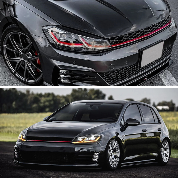 Voll-LED TAGFAHRLICHT Scheinwerfer für VW Golf 7 Facelift 17-20 dynamischer LED-Blinker rot