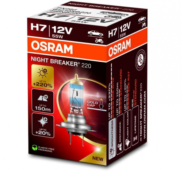 Osram Nightbreaker 220 H7 12V 55W 2 Stück Faltschachtel 64210NB220