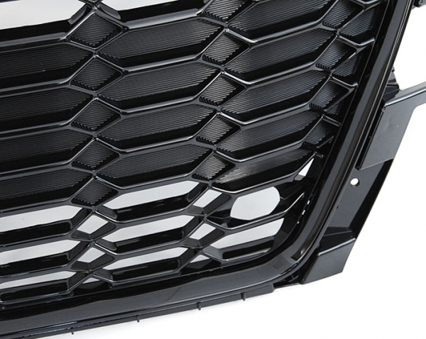 Frontgrill für Audi A4 B9 2019+ Facelift Kühlergrill Wabengrill Grill ohne Emblem schwarz glänzend PCD