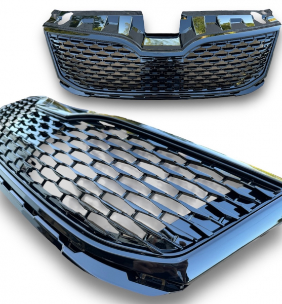 ABS Kunststoff Frontgrill Kühlergrill schwarz glänzend für Skoda Octavia 5E 17-20 Facelift Waben
