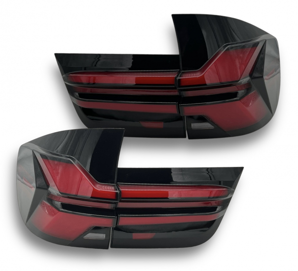 Lightbar Led Rückleuchten für BMW X5 E70 Bj 10-13 LCI schwarz rot dynamischer Blinker