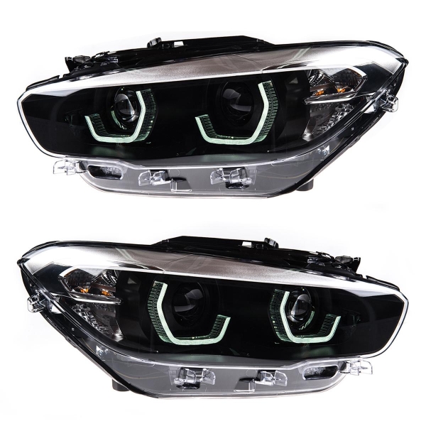 Voll-Led Scheinwerfer für BMW F20 F21 Bj. 15-19 schwarz Led-Blinker
