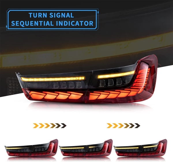 OLED Rückleuchten für BMW G20 3er ab 2019 Limousine dynamisch rot schwarz