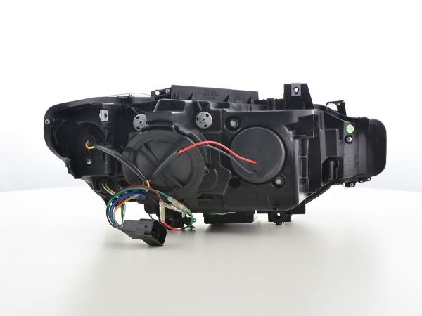 Scheinwerfer für BMW F30 F31 11-15 schwarz Xenon-Optik mit gelbem Tagfahrlicht