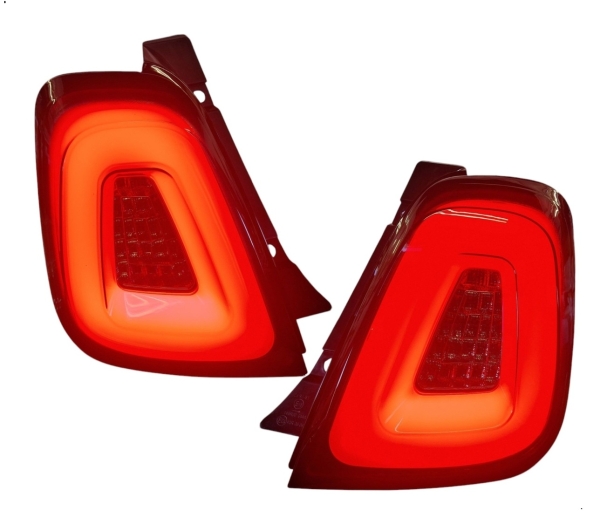 LED Rückleuchten für Fiat 500 Bj 15-24 smoke grau Heckleuchten Set links rechts