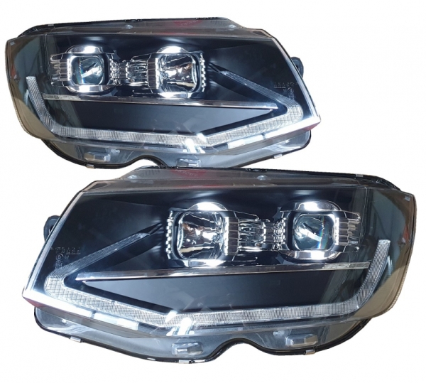 Scheinwerfer für VW T6 15-19 Led Tagfahrlicht dynamischer Blinker schwarz V2