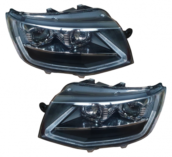 Scheinwerfer für VW T6 15-19 Led Tagfahrlicht dynamischer Blinker schwarz V2