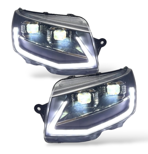 VOLL-LED Scheinwerfer für VW T6 15-19 dynamischer Blinker Led Tagfahrlicht schwarz V2