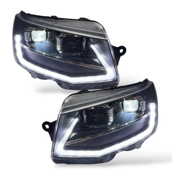 VOLL-LED Scheinwerfer für VW T6 15-19 dynamischer Blinker Led Tagfahrlicht schwarz V2