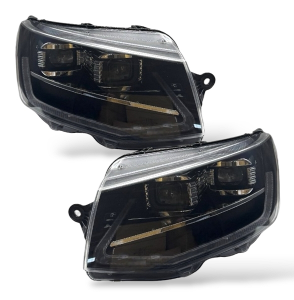 VOLL-LED Scheinwerfer für VW T6 15-19 dynamischer Blinker Led Tagfahrlicht schwarz V2