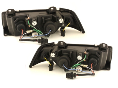 LED Tagfahrlicht-Optik Scheinwerfer für BMW E36 Coupe Cabrio 92-98 black schwarz