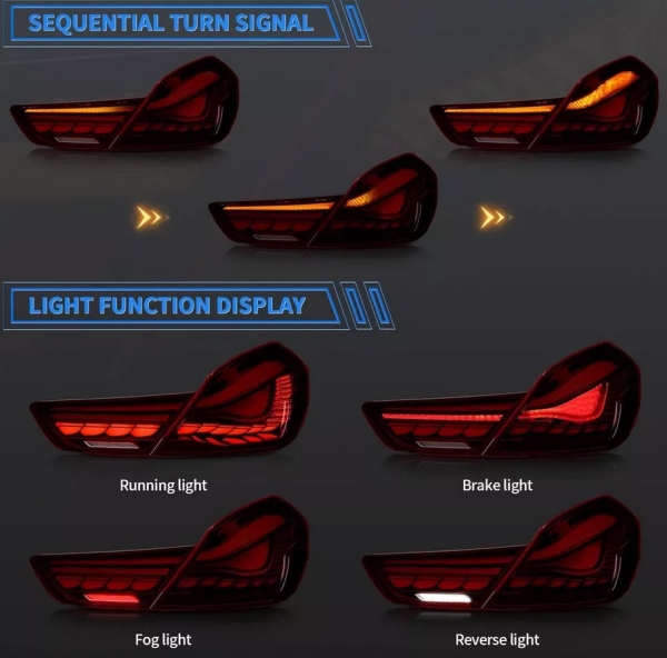 OLED Rückleuchten für BMW 6er 10-17 F06 F12 F13 Startanimation dynamischer Blinker dunkelrot
