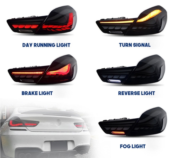 OLED Rückleuchten für BMW 6er 10-17 F06 F12 F13 Startanimation dynamischer Blinker schwarz