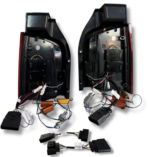 Voll Led Rückleuchten für VW T5 2003-2015 schwarz T6.1-Design dynamischer Blinker sequentieller Start