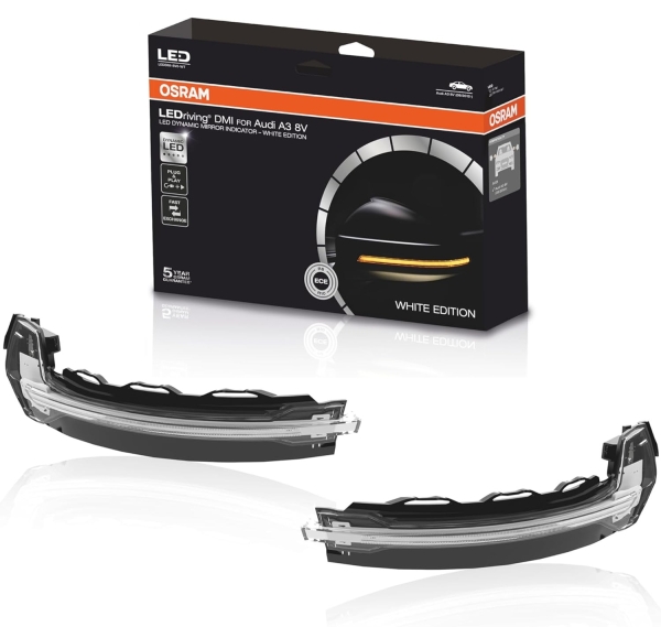 OSRAM Dynamischer LED Spiegelblinker für Audi A3 8V Laufblinker WHITE-EDITION