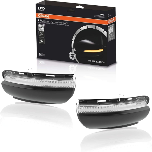 OSRAM Dynamischer LED Spiegelblinker für VW Golf 6 08-12 Laufblinker White-Edition