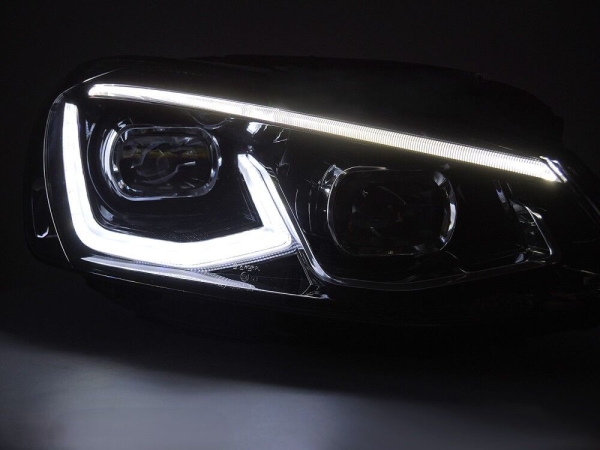Voll Led Scheinwerfer für VW Golf 7 12-17 schwarz chrom mit Startanimation und Led Blinker