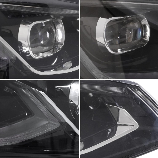 Voll Led Scheinwerfer für VW Golf 7 12-17 schwarz chrom mit Startanimation und Led Blinker