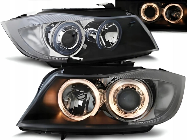 Angel Eyes Scheinwerfer für BMW E90 E91 05-08 schwarz DEPO